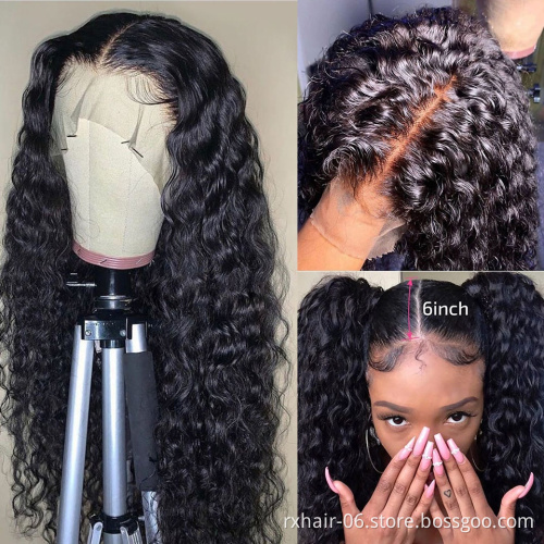 ISEE Hot Sale Brazilian Virgin Human Hair Lace Wig Vendors Wholesale Full Transparent HD Lace Front Closure Deep Wave Curly Wig